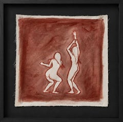 Teresa Vicens, Contemporary Minimalist Figurative Painting Linen Female Figures