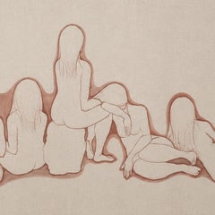 Teresa Vicens, Large Contemporary Figurative Nude Painting Female Figures Canvas