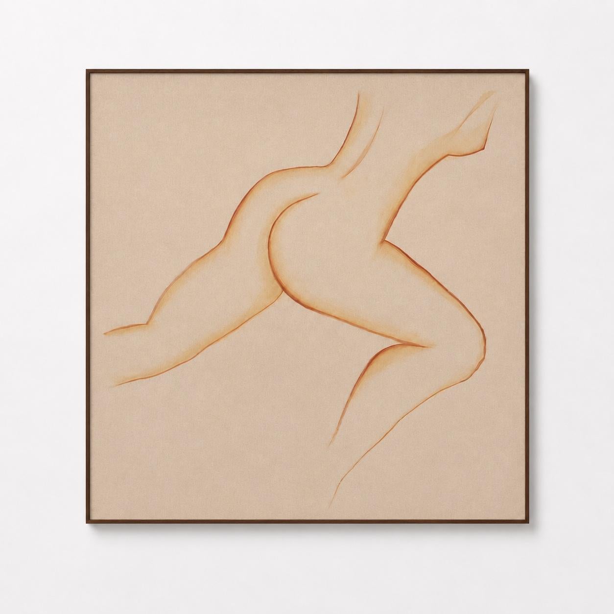 Teresa Vicens, großes zeitgenössisches minimalistisches figuratives Gemälde eines weiblichen Aktes