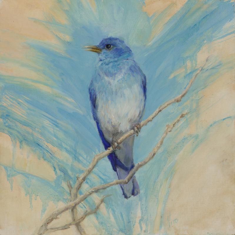 Blue on Blue - Painting by Teresa Vito
