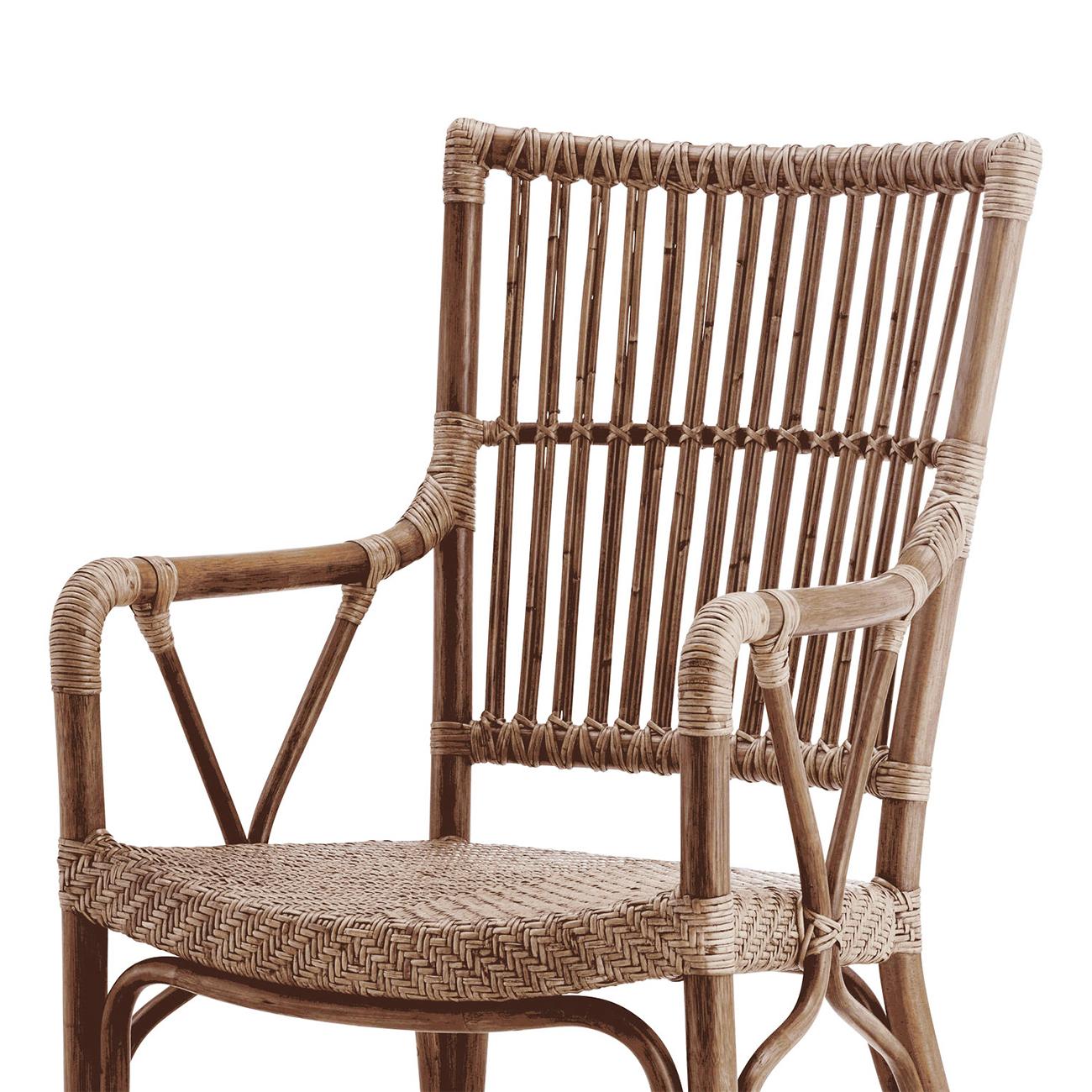 Armchair Tereza brown all 
in brown natural rattan.