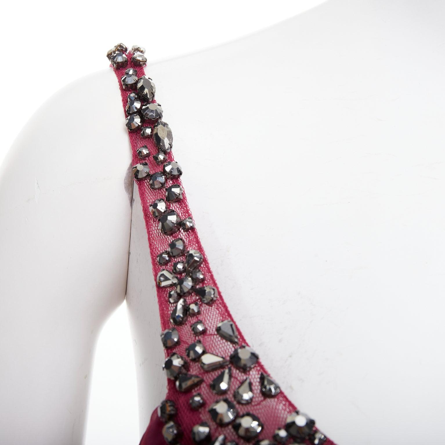 TERI JON Rickie Freeman, abito in seta viola iridescente con perline e scialle US14 3XL in vendita 2