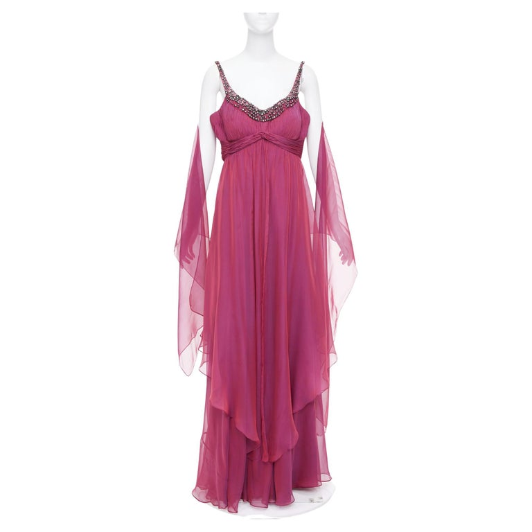 Teri Jon Rickie Freeman Iridescent Purple Silk Beaded Gown With Shawl Us14 3xl Teri Jon Rickie Freeman Iridescent Purple Silk Beaded Gown With Shawl Us14 3xl