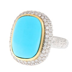 Teri Turquoise Diamond Gold Cocktail Ring