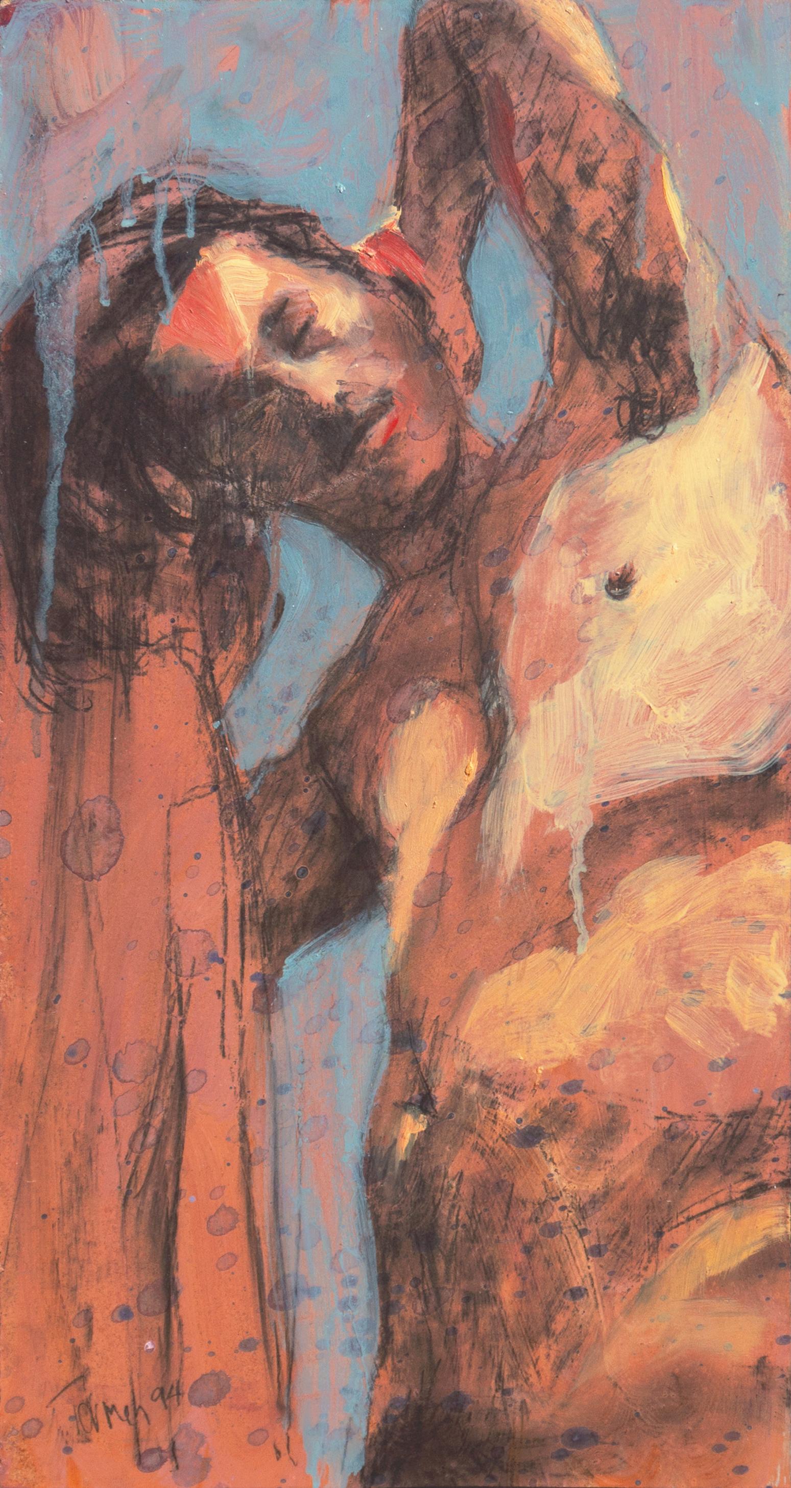 Termeh Yeghiazarian Nude Painting – „Standender Akt“, figürlich, iranisch, Teheran, San Francisco Bay Area, SFAI