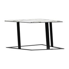 Contemporary Side Table Marble top and Metal Frame Legs