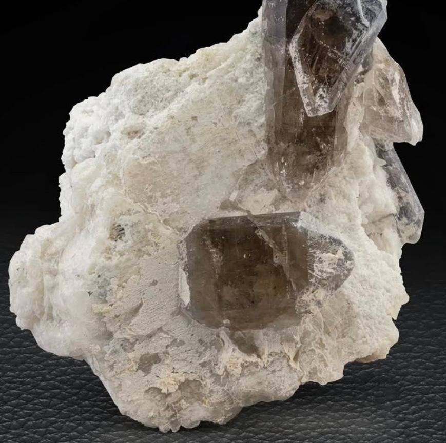 Adam Style Terminated And Isolated Smoky Quartz Crystals On Albite From Afghanistan For Sale