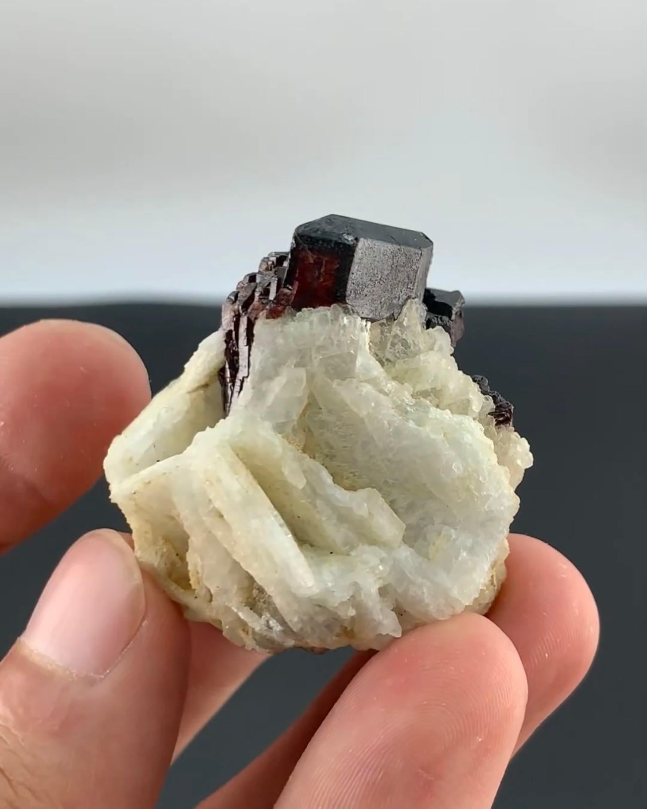 Contemporary Terminated Mangano Tantalite Cluster On Cleavelandite From Afghanistan For Sale