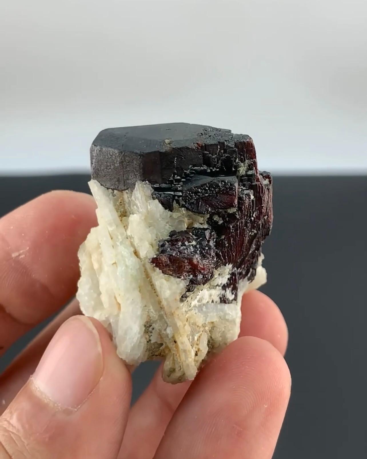Terminated Mangano Tantalite Cluster On Cleavelandite From Afghanistan For Sale 1