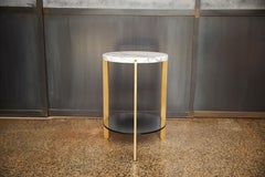 "Ternary" Side Table Metal, Marble, Glass