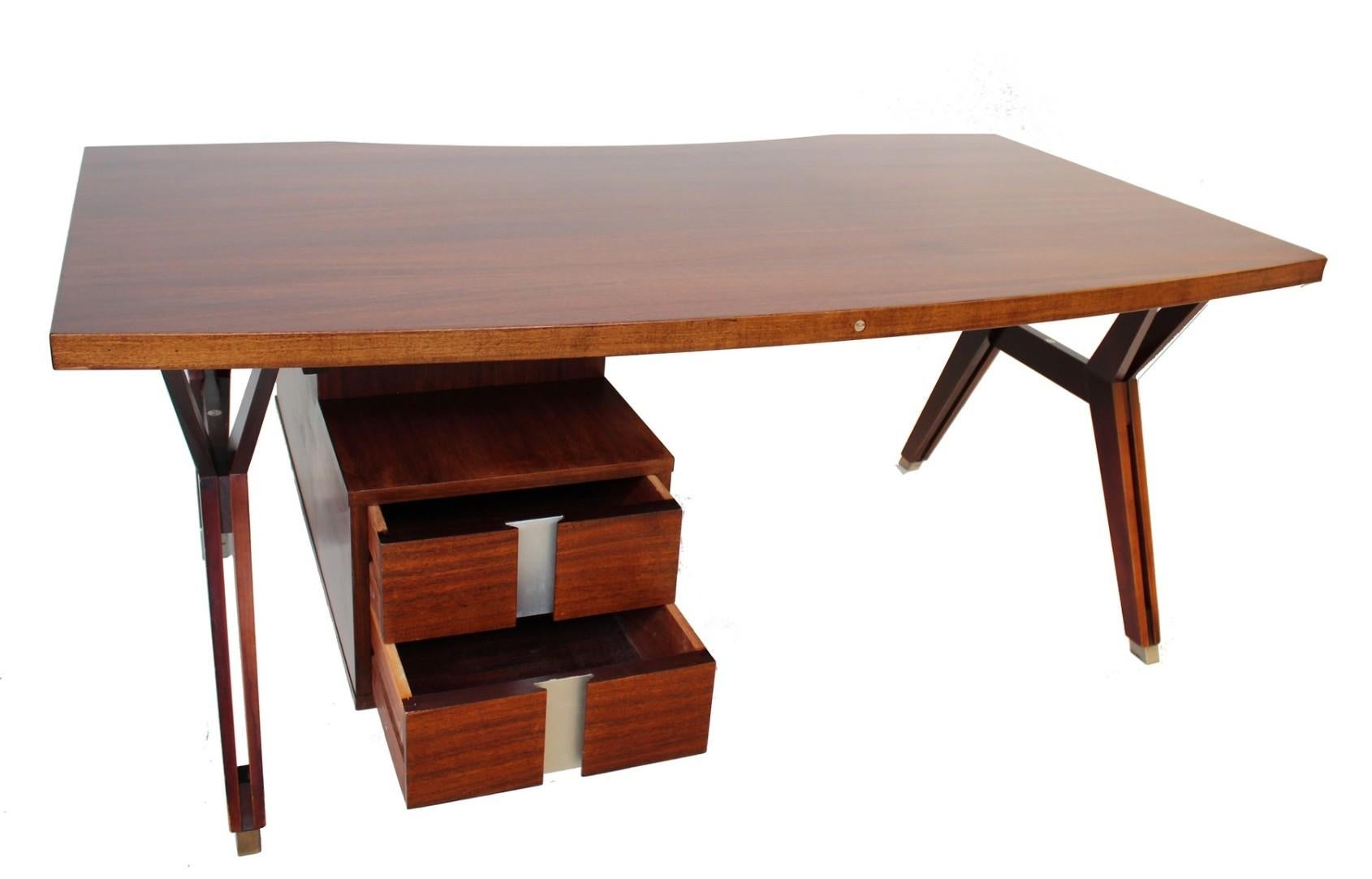 Wood Terni Executive Desk by Ico Parisi for MIM, 1958