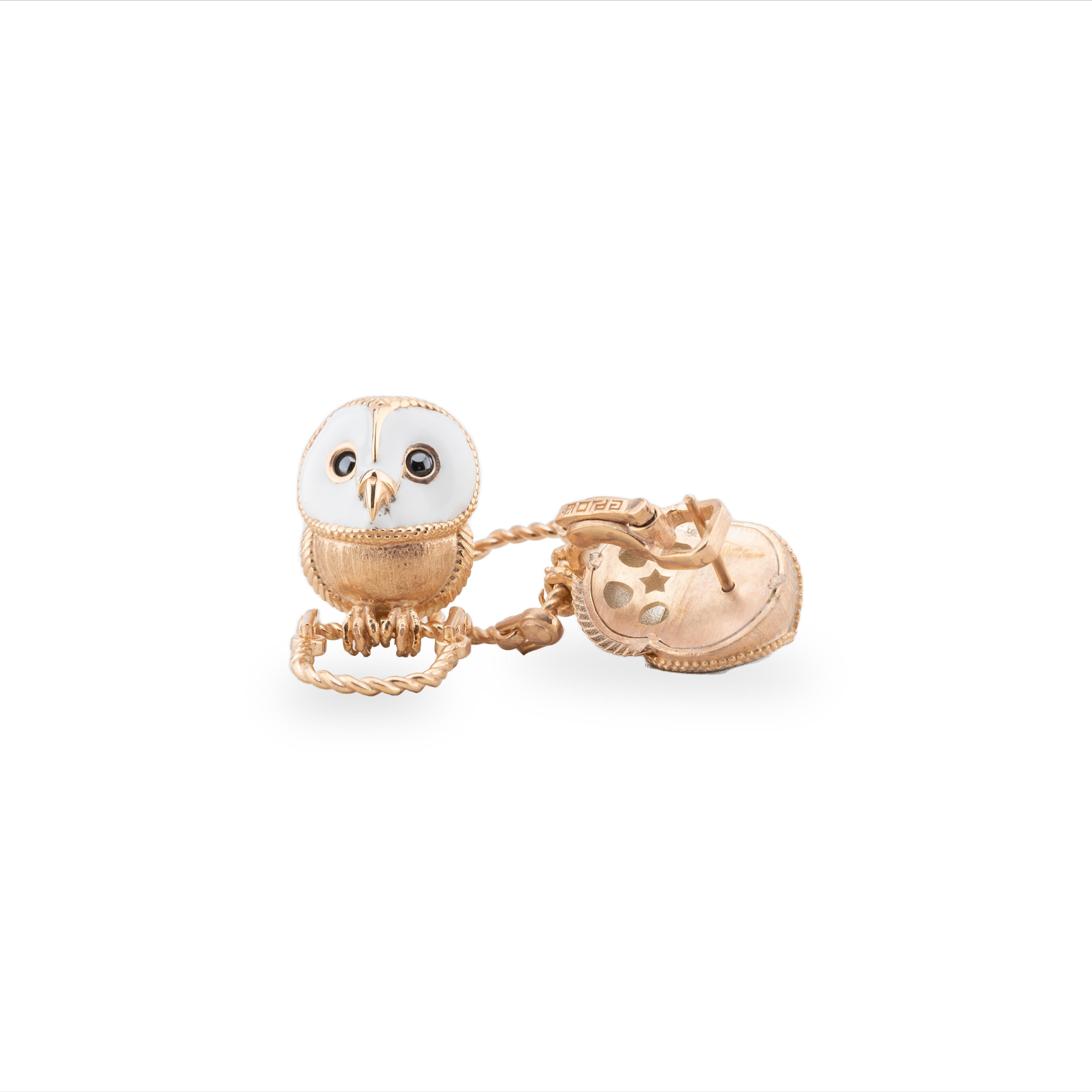 Barn owl is known for its distinctive heart-shaped face and silent flight, making it a beloved symbol of wisdom and mystery. These earrings capture the essence of the barn owl with their intricate design and attention to detail. The combination of