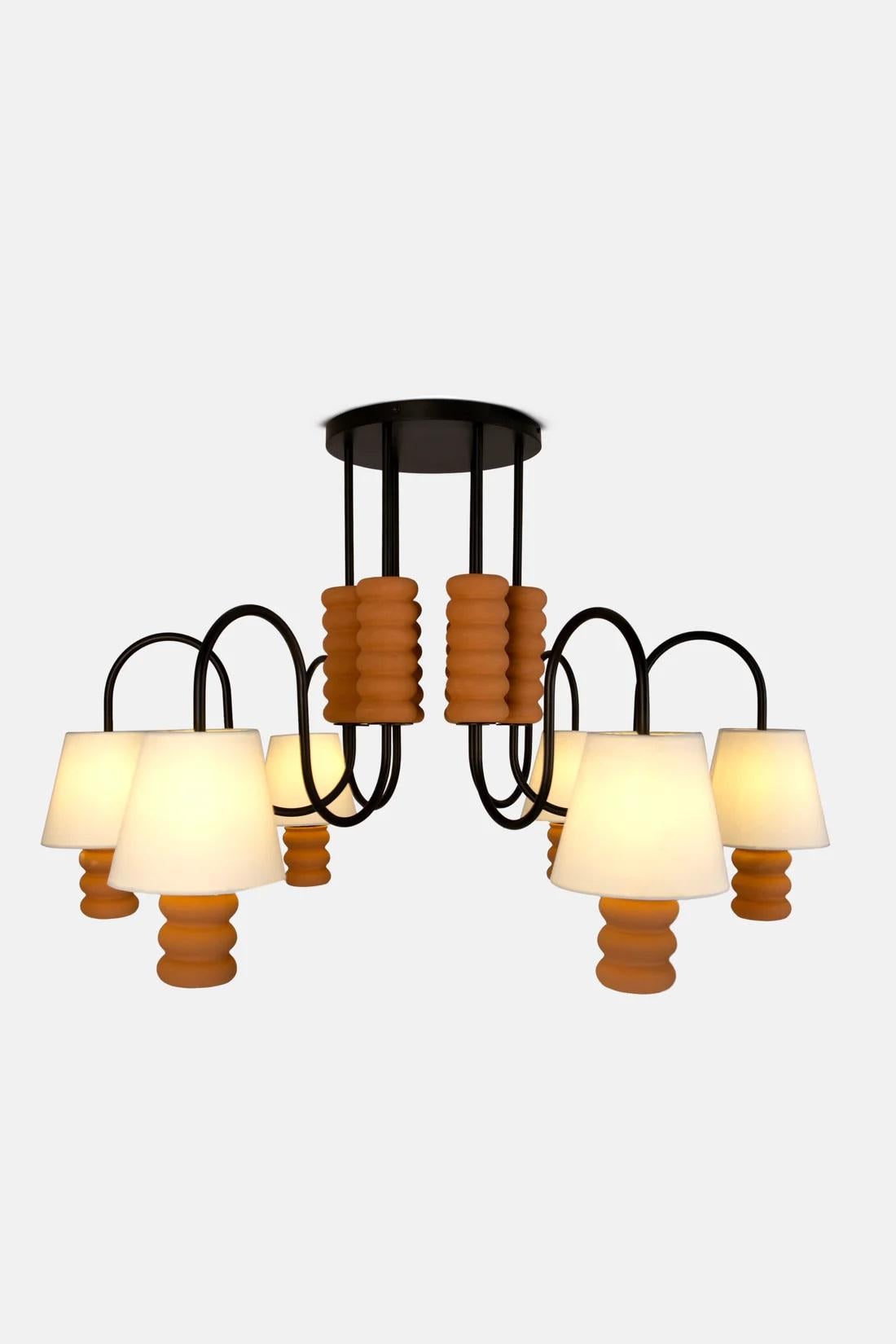 Moderno Lampadario in ceramica Terra Contour di Hatsu in vendita