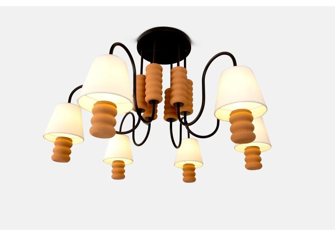 Indiano Lampadario in ceramica Terra Contour di Hatsu in vendita