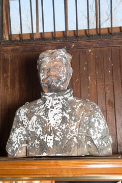 Antique Terracotta Bust of Asian Warrior, Early 20th Century