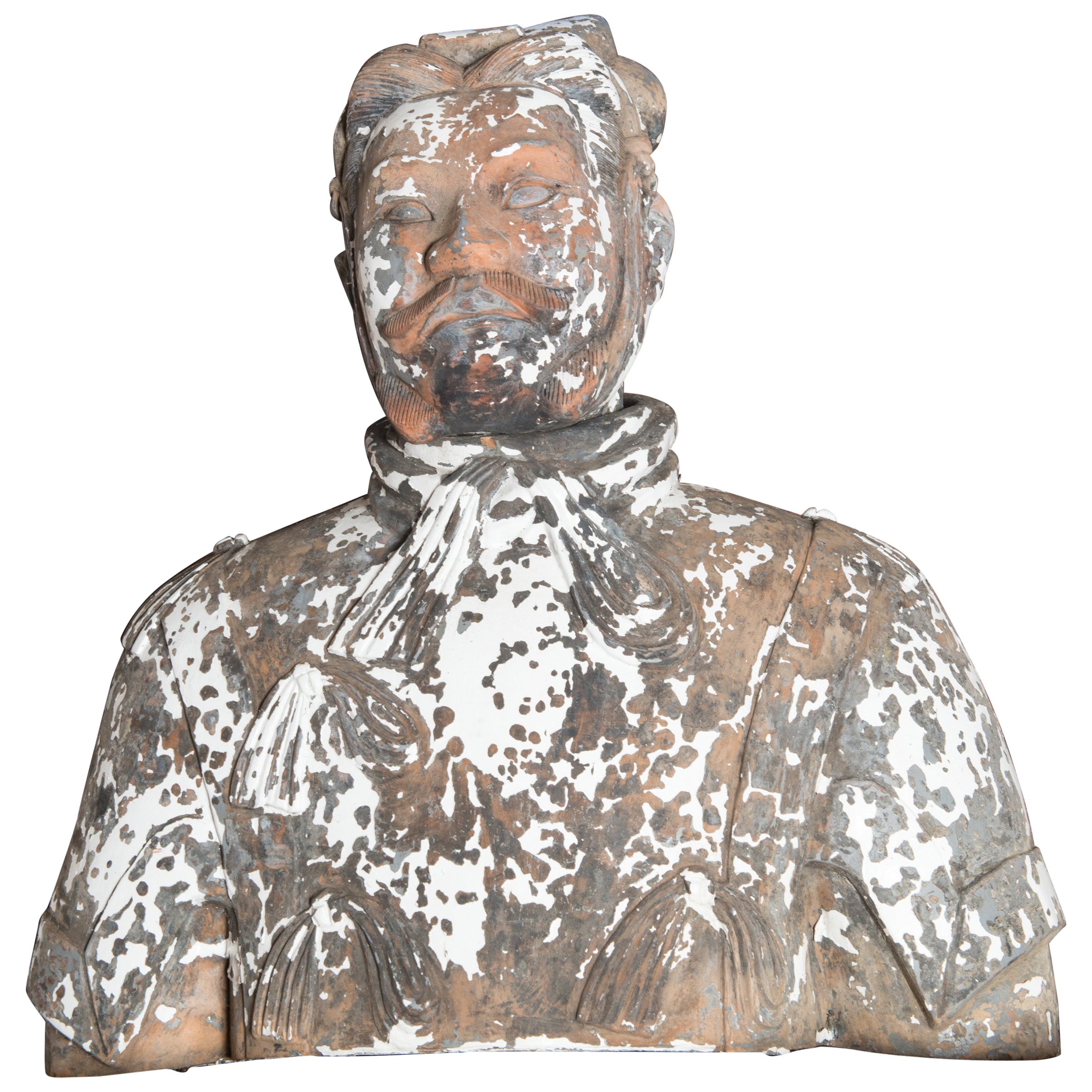 Terra Cotta Asian Warrior Bust