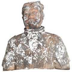 Terra Cotta Asian Warrior Bust