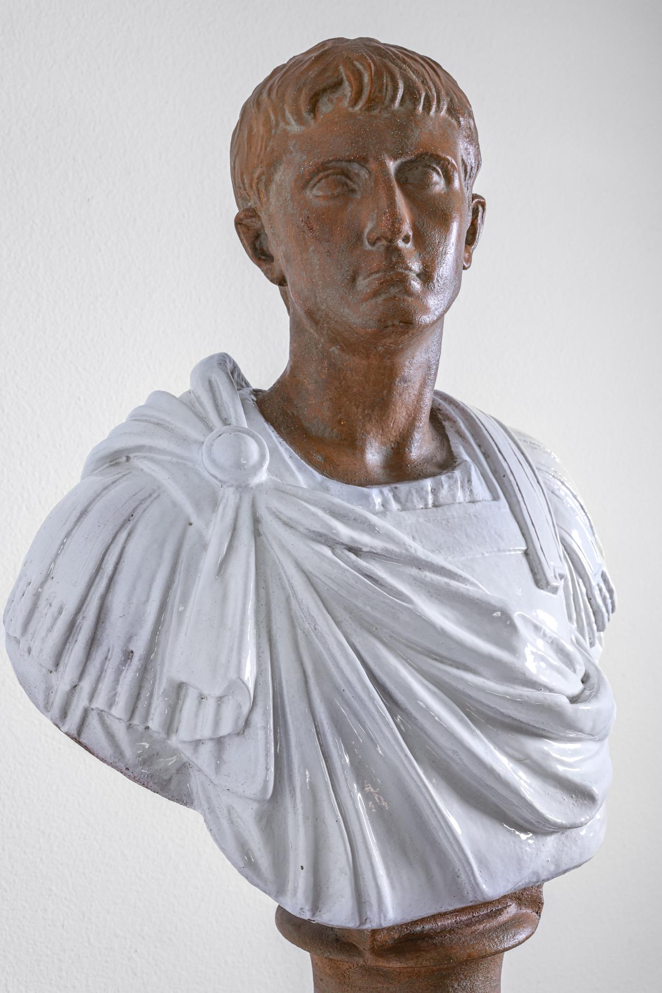 Terracotta Terra-Cotta Bust of a Roman Senator For Sale