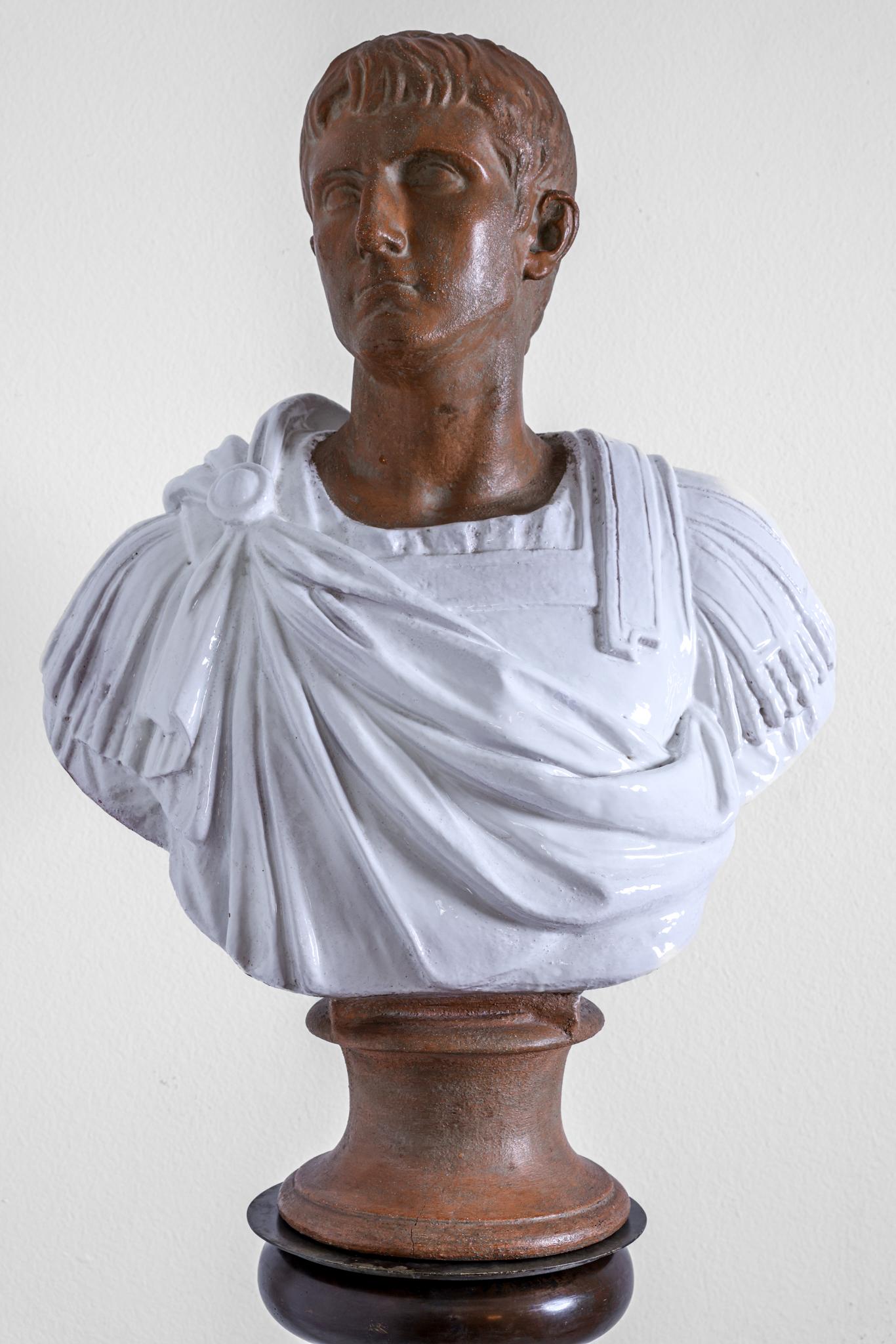 Classical Roman Terra-Cotta Bust of a Roman Senator For Sale