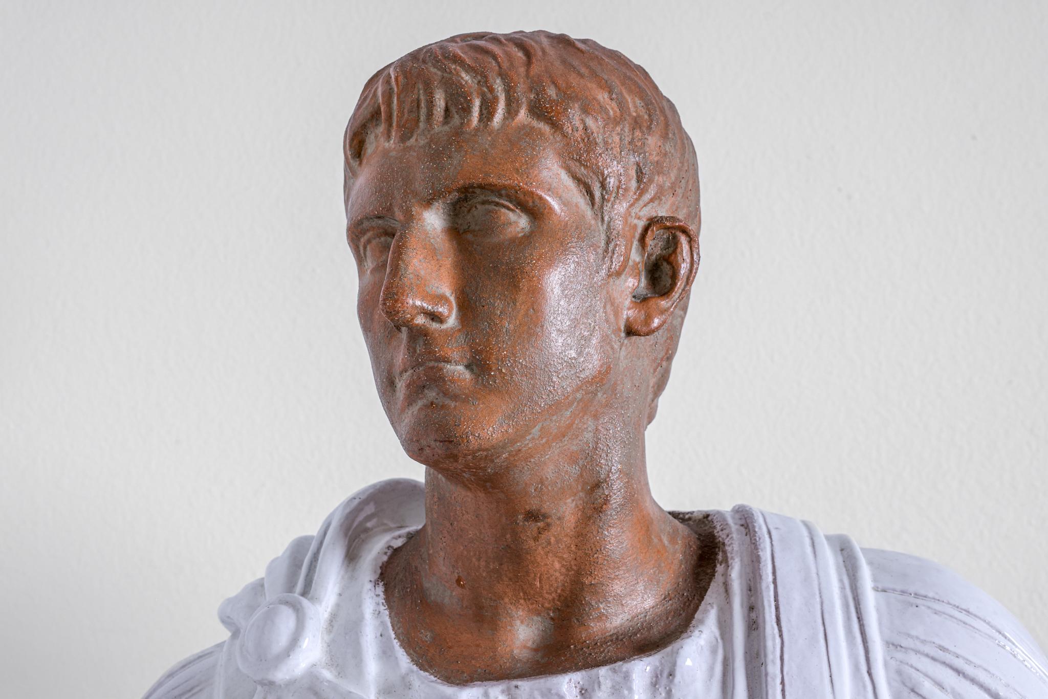 Italian Terra-Cotta Bust of a Roman Senator For Sale