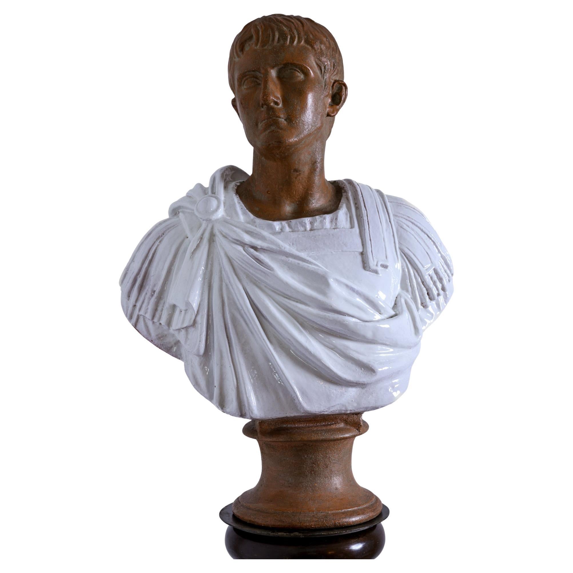 Buste d'un sénateur romain en terre cuite