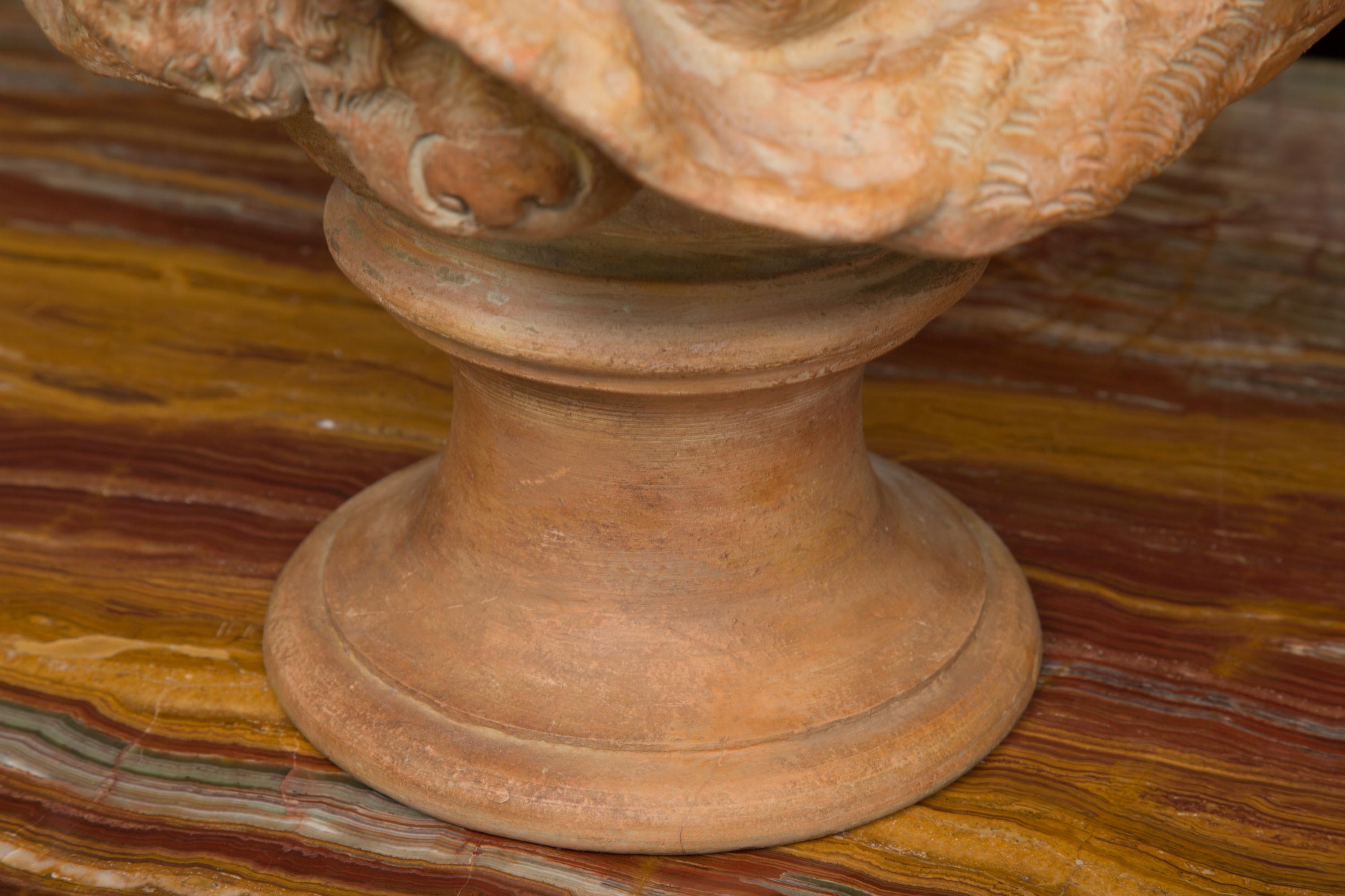 Terracotta Bust of Italian Nobility In Good Condition In WEST PALM BEACH, FL
