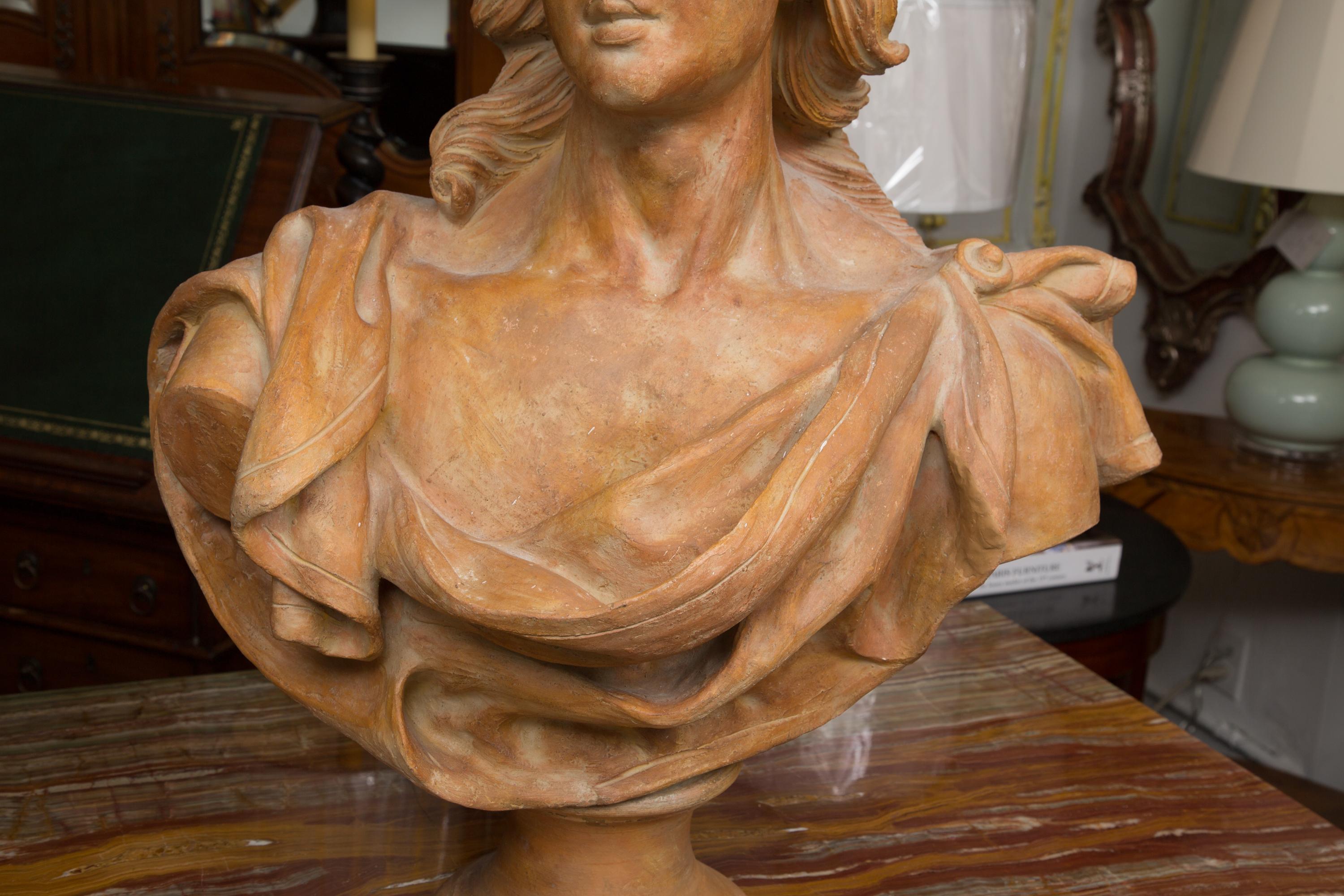 20th Century Terracotta Bust of Italian Nobility