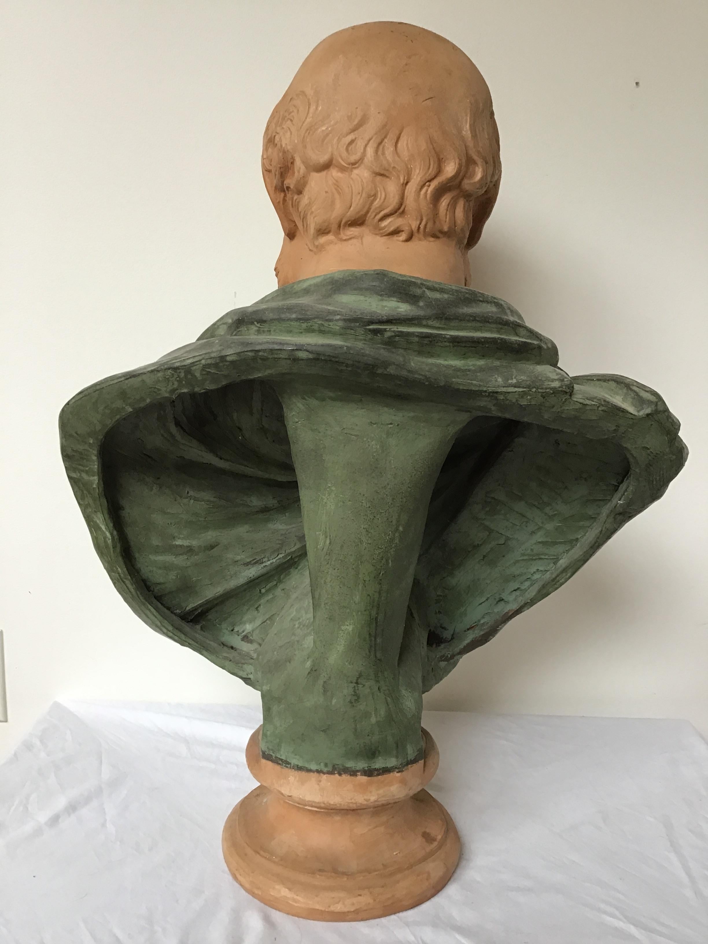 Late 20th Century Terracotta Bust of Socrates