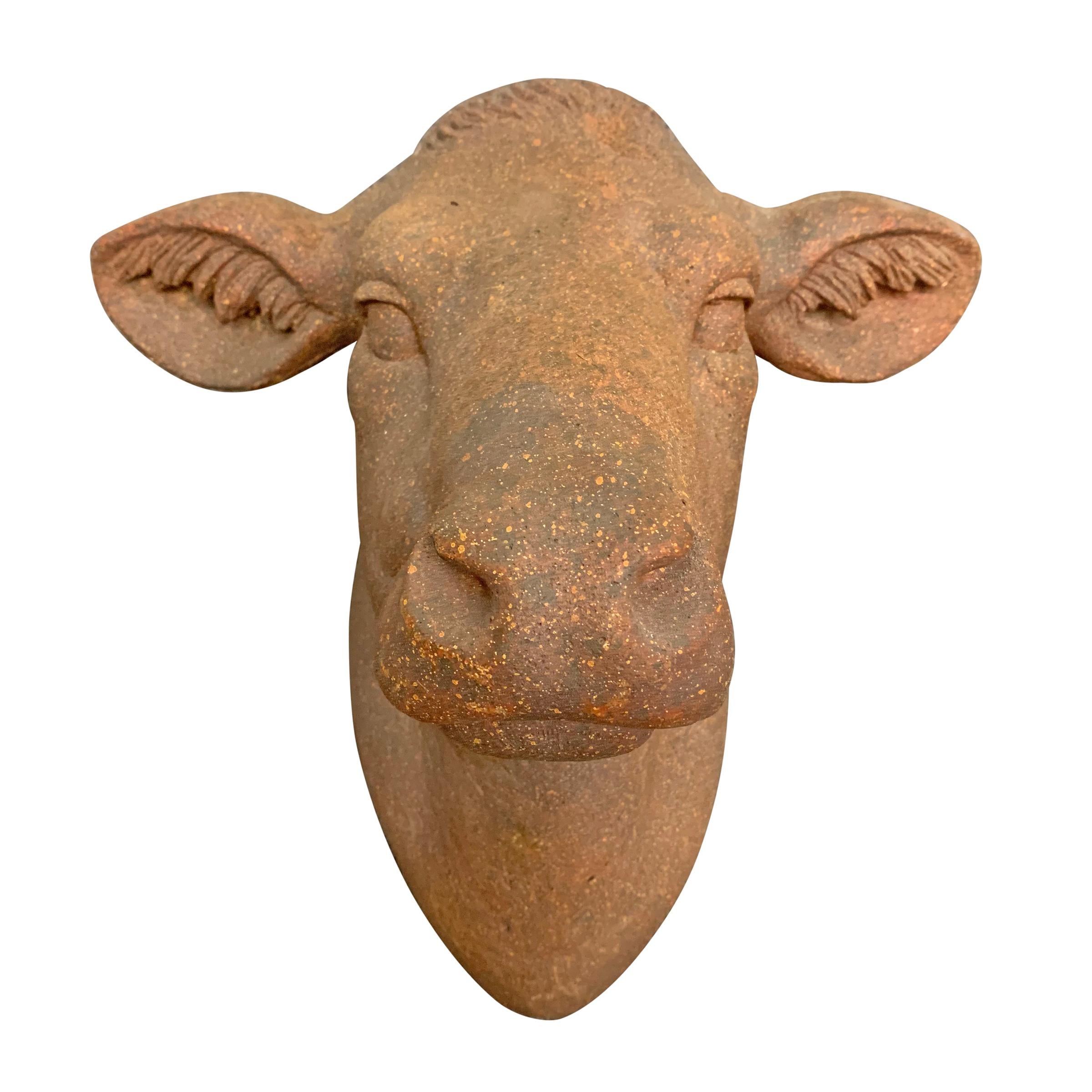 clay cow head