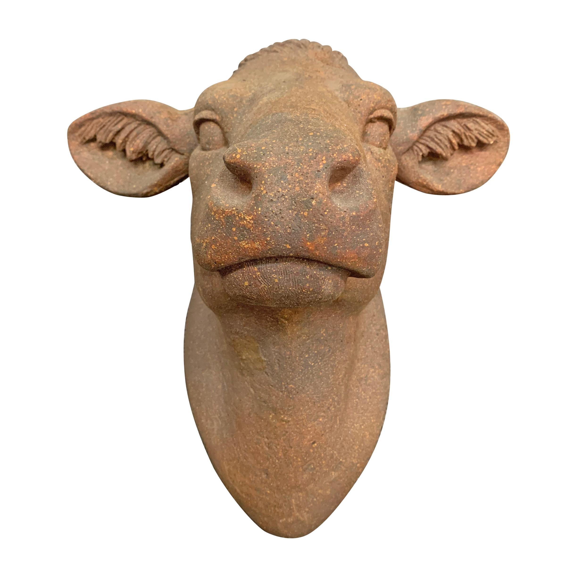 Rustic Terracotta Cow Head