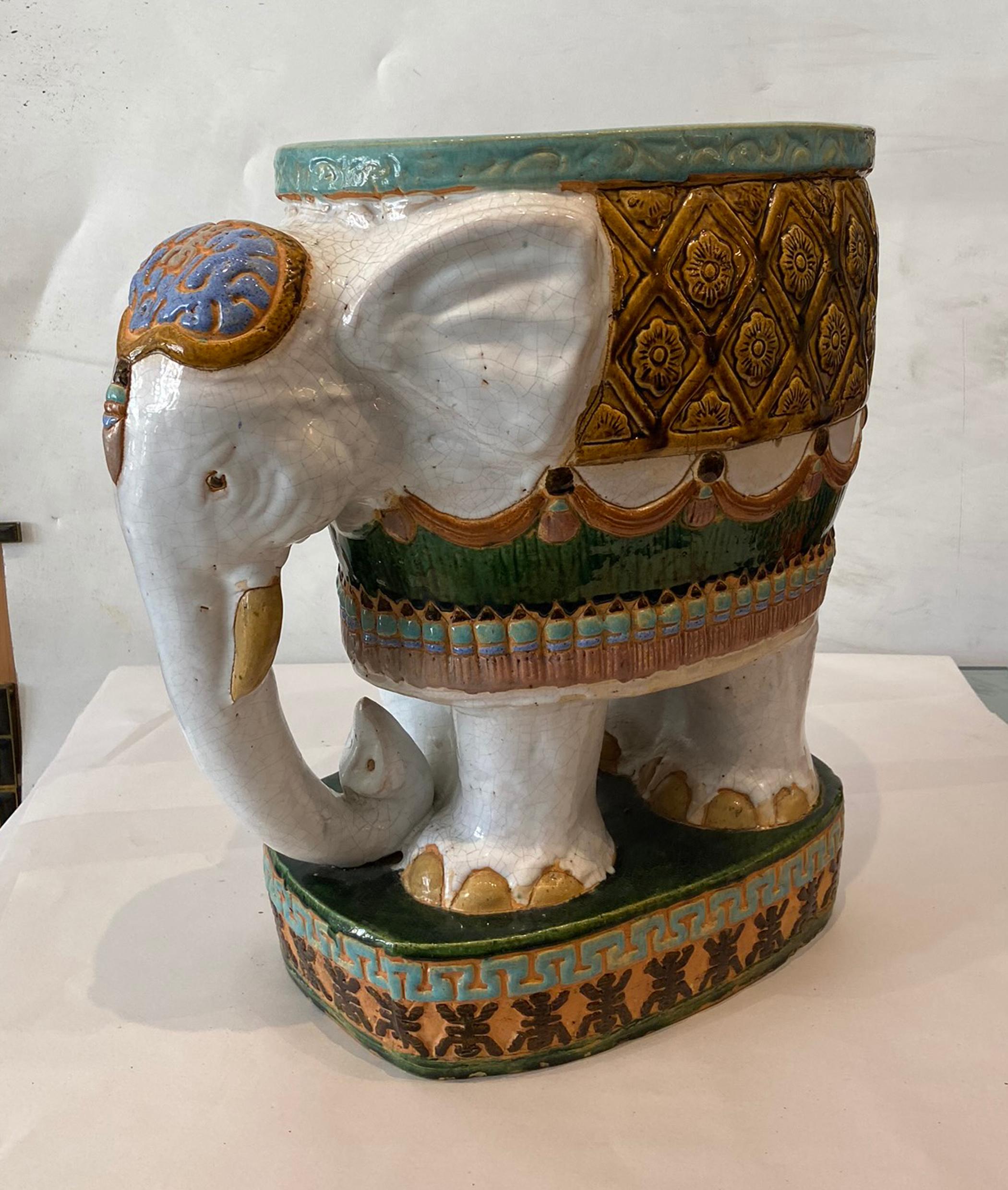 20th Century Terracotta Elephant Planter