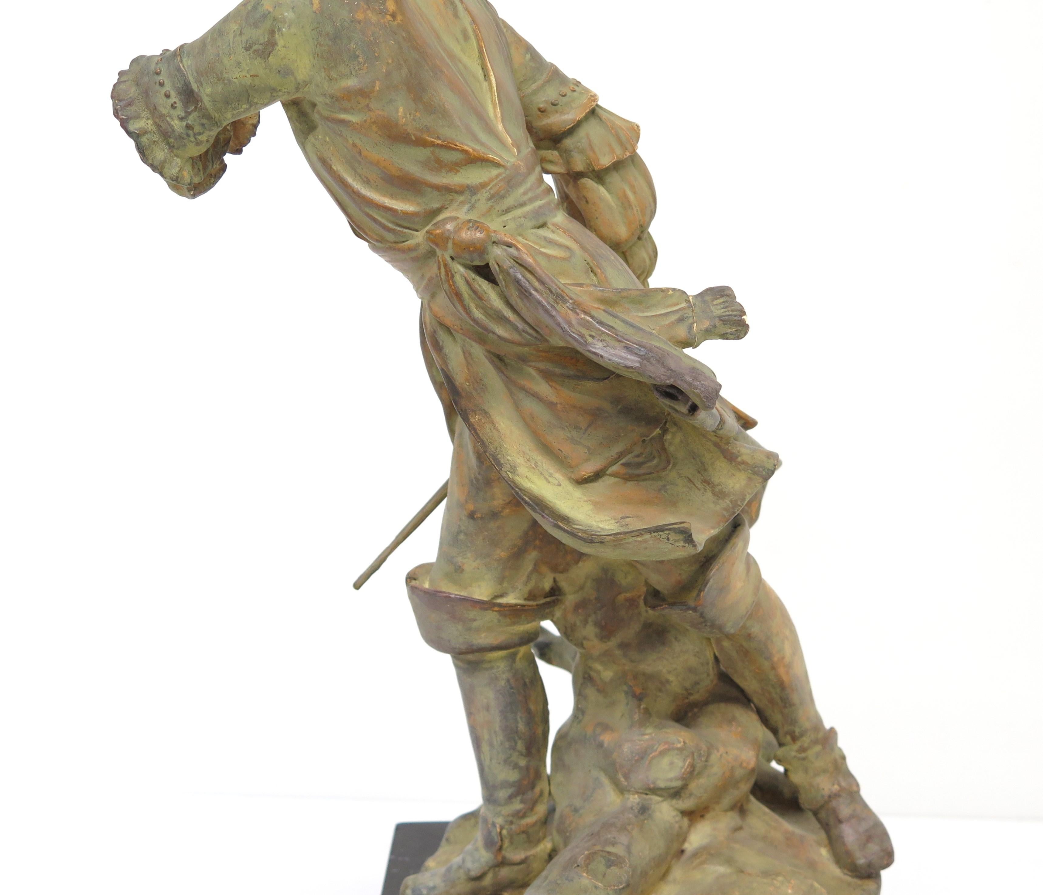Fired Terra Cotta Figure After the Bronze by Pierre-Jean David d'Angers 1788 For Sale