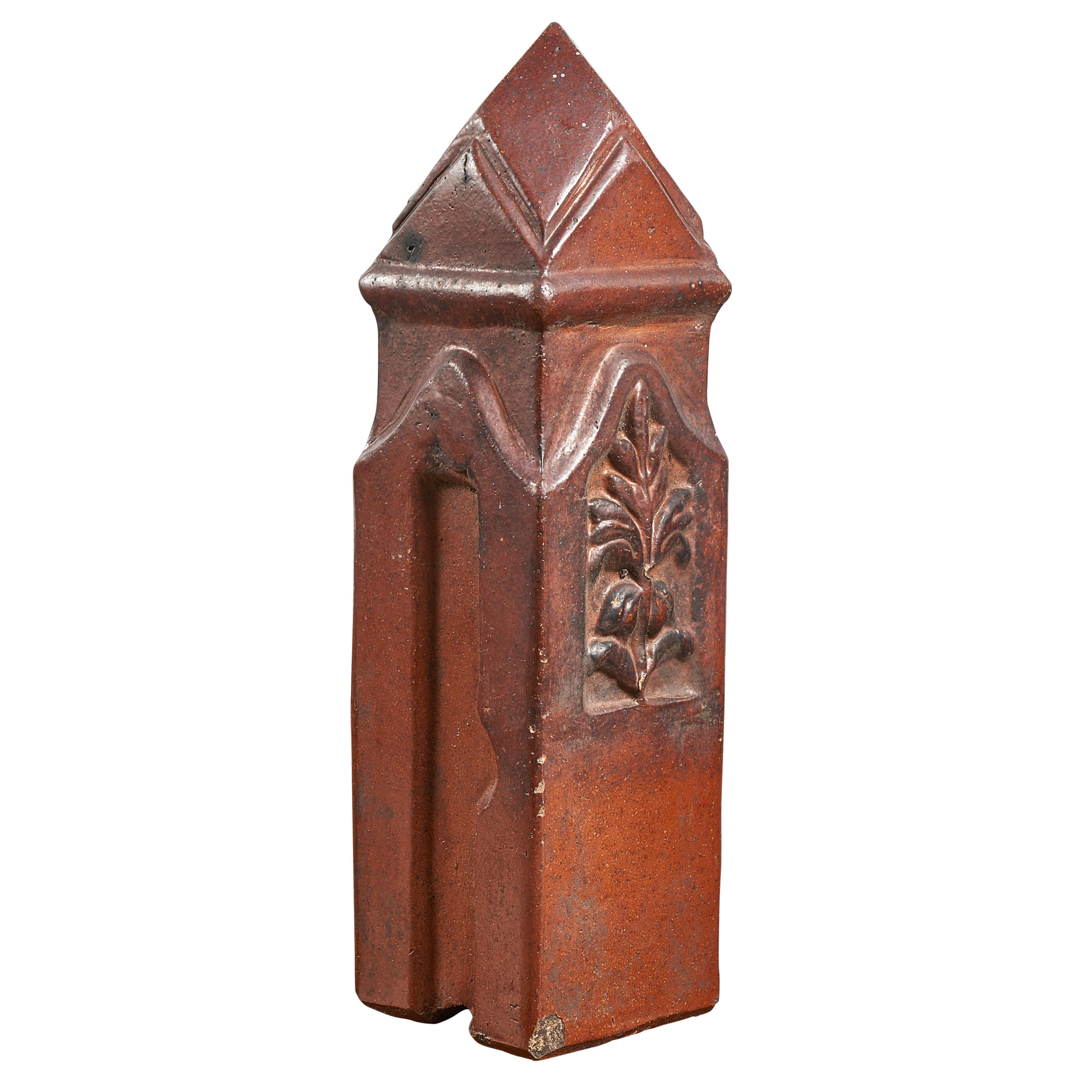 Terra Cotta Garden Boundary Post In Good Condition In Round Top, TX