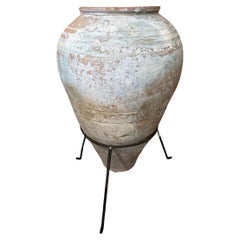 Used Terra Cotta Jardiniere with Iron Stand (Two Available)