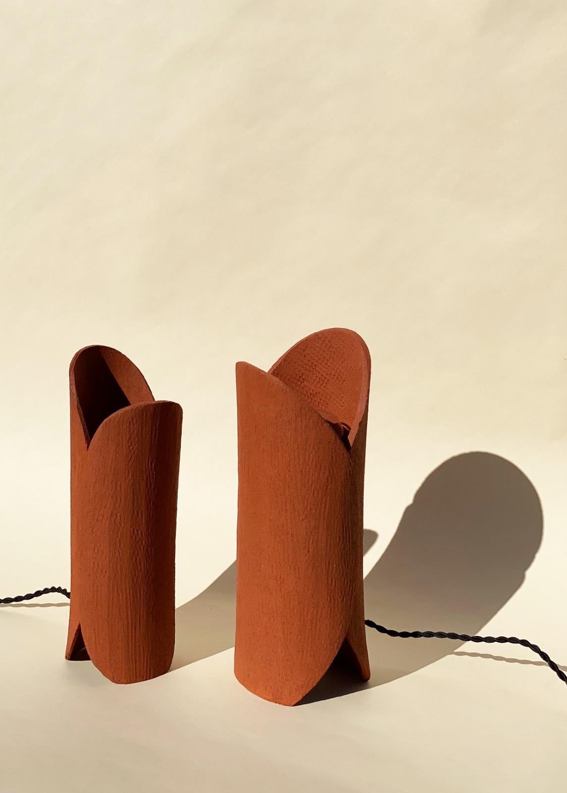 Terra Cotta Lamp by Olivia Cognet In New Condition In Geneve, CH
