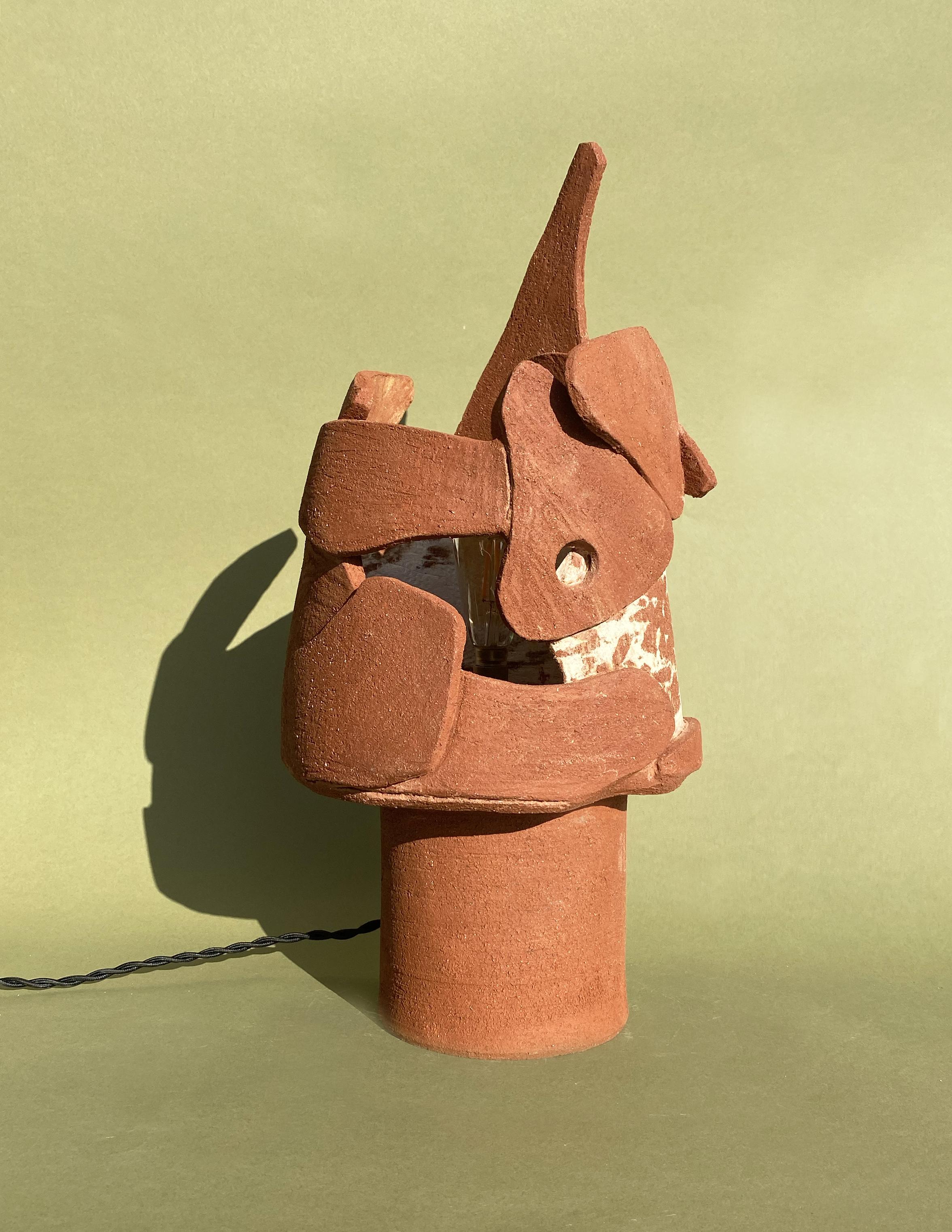 Clay Terra Cotta Lamp by Olivia Cognet