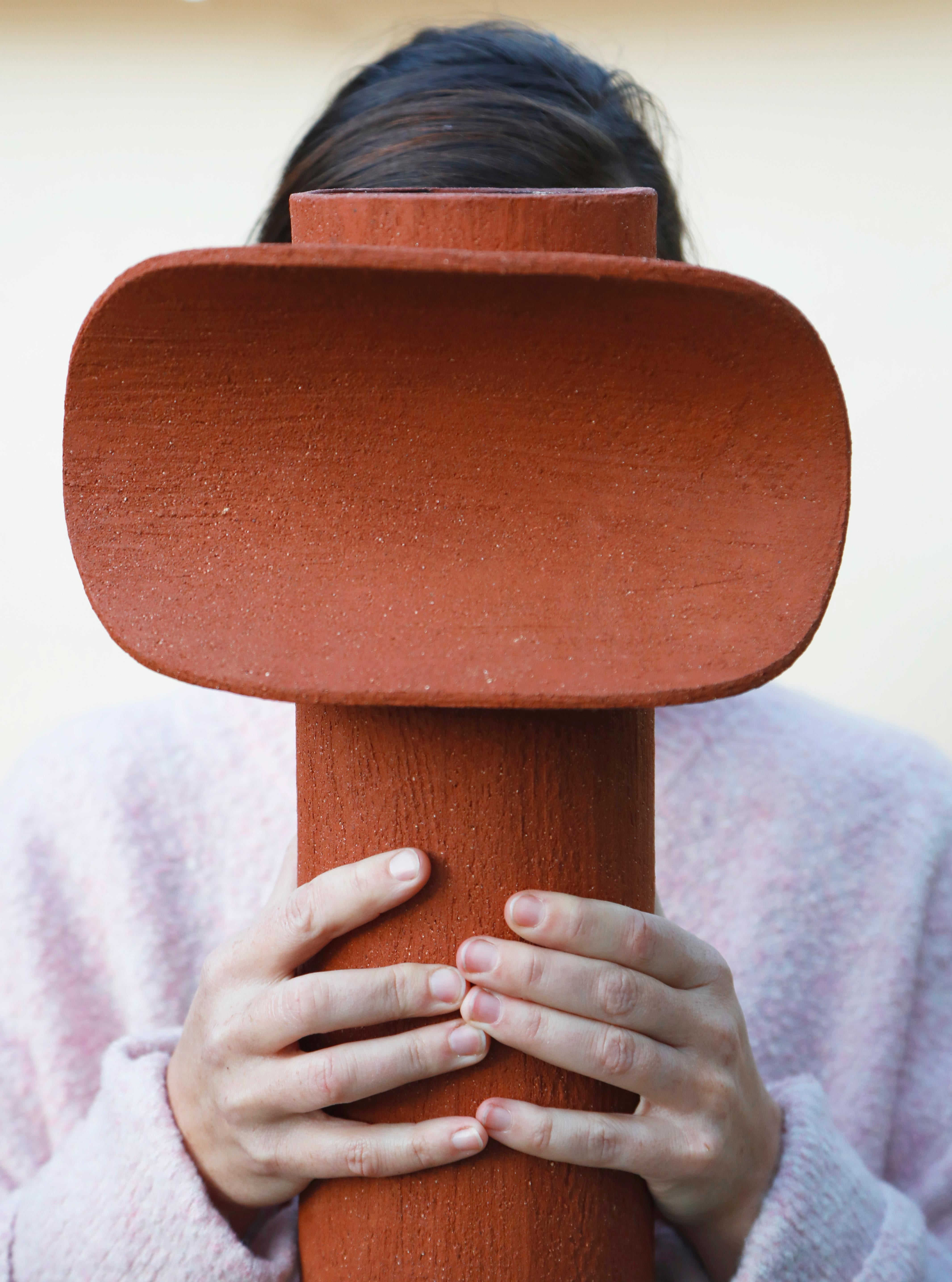 Contemporary Terra Cotta Large TOTEM by Olivia Cognet