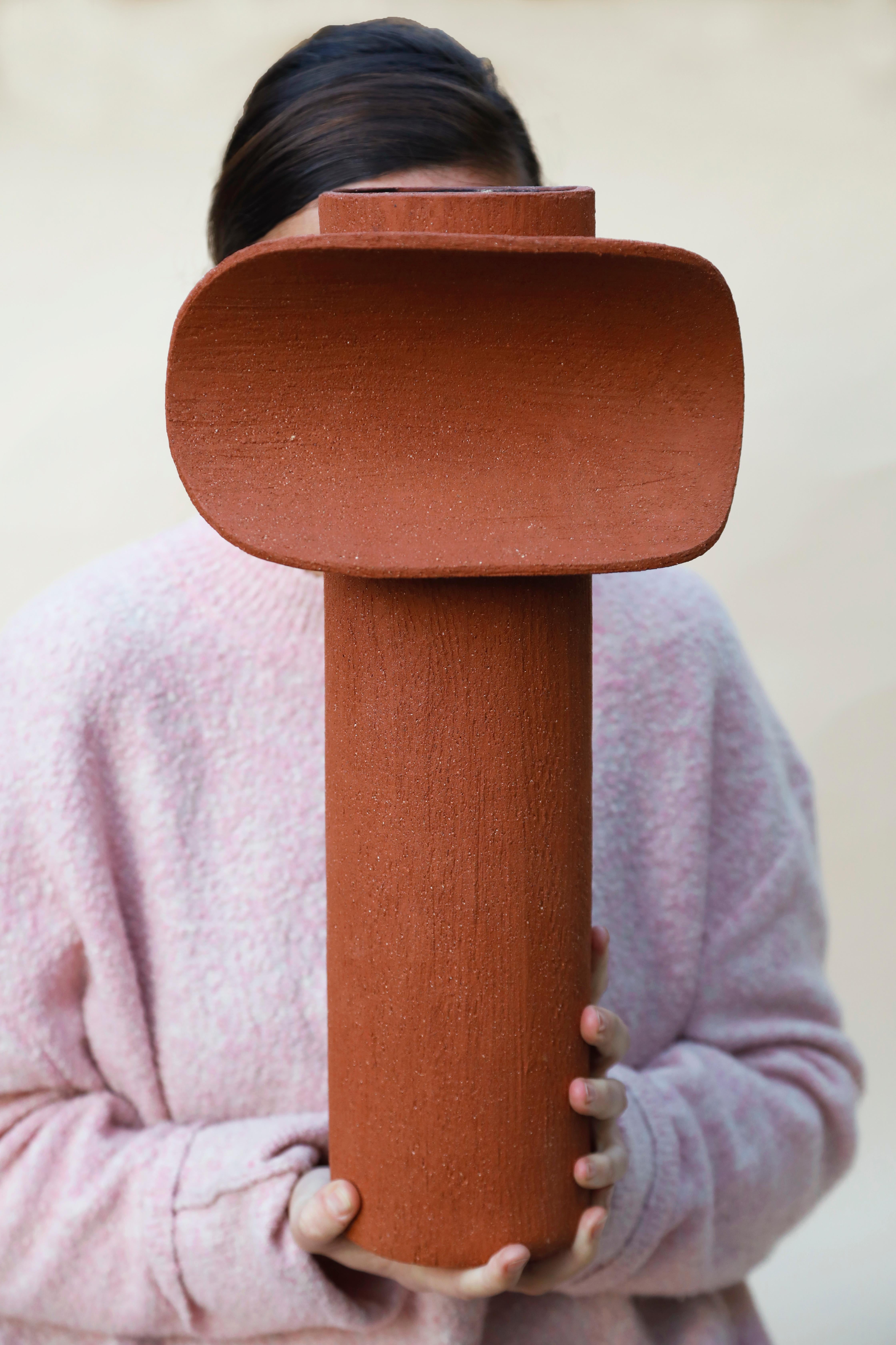 Clay Terra Cotta Large TOTEM by Olivia Cognet