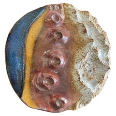 Terrakotta Medalion , Skulptur am Meer 1970er Jahre