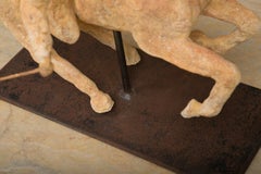 Terracotta Polo Player on a horse mounted on a Metal Stand by "Lara"