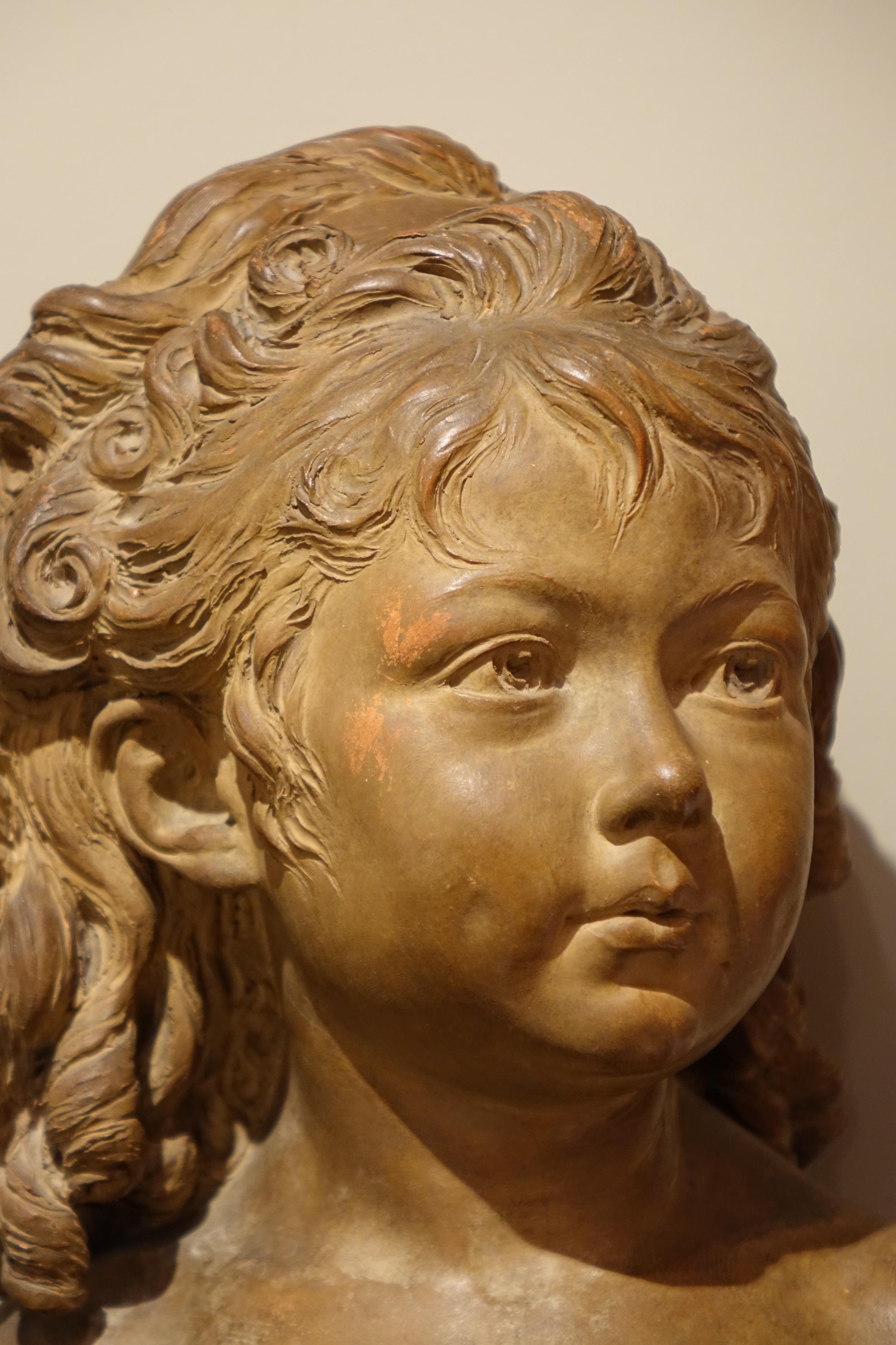 Louis XVI Terra-Cotta Sculpture Bust of Sabine Houdon, Jean Antoine Houdon