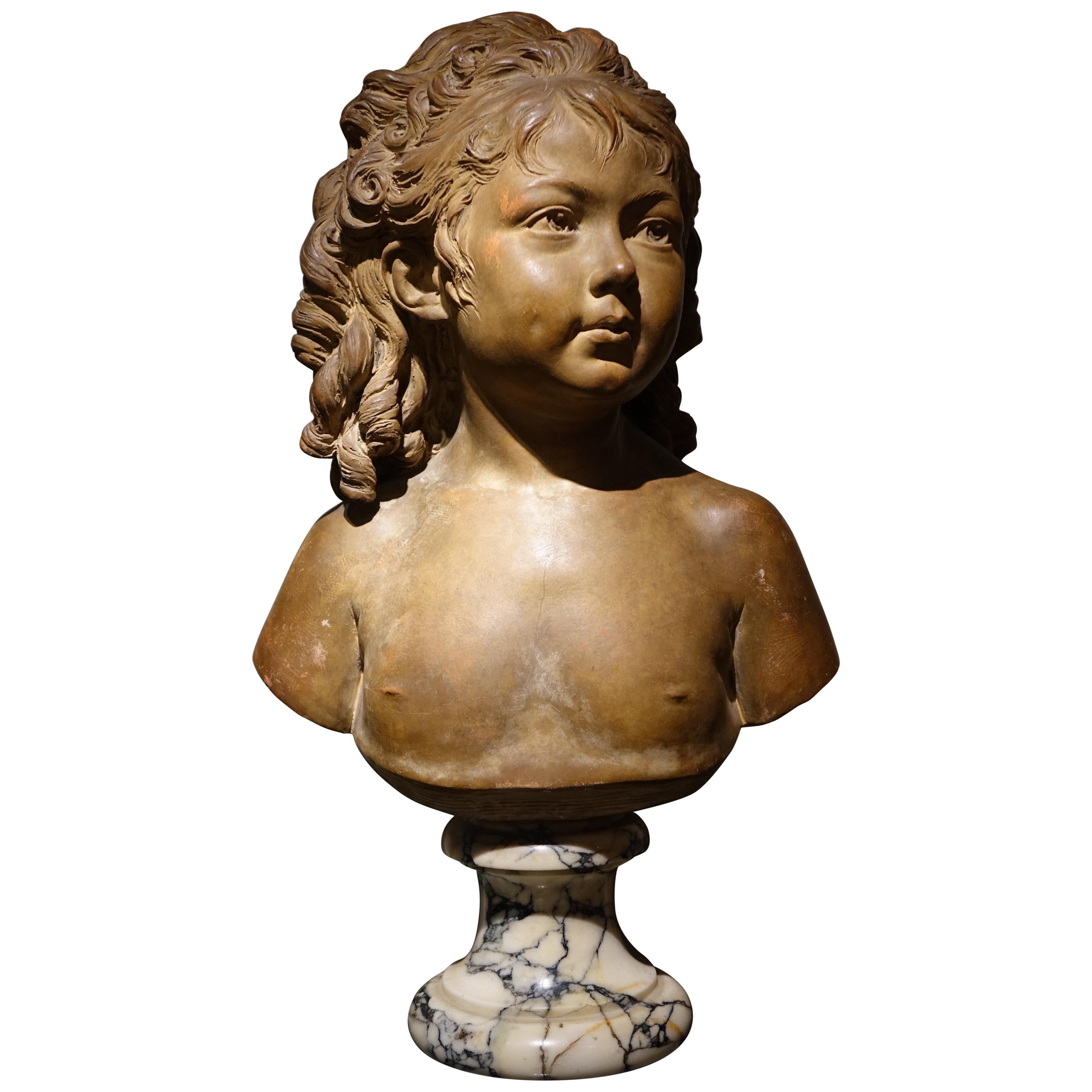Terra-Cotta Sculpture Bust of Sabine Houdon, Jean Antoine Houdon