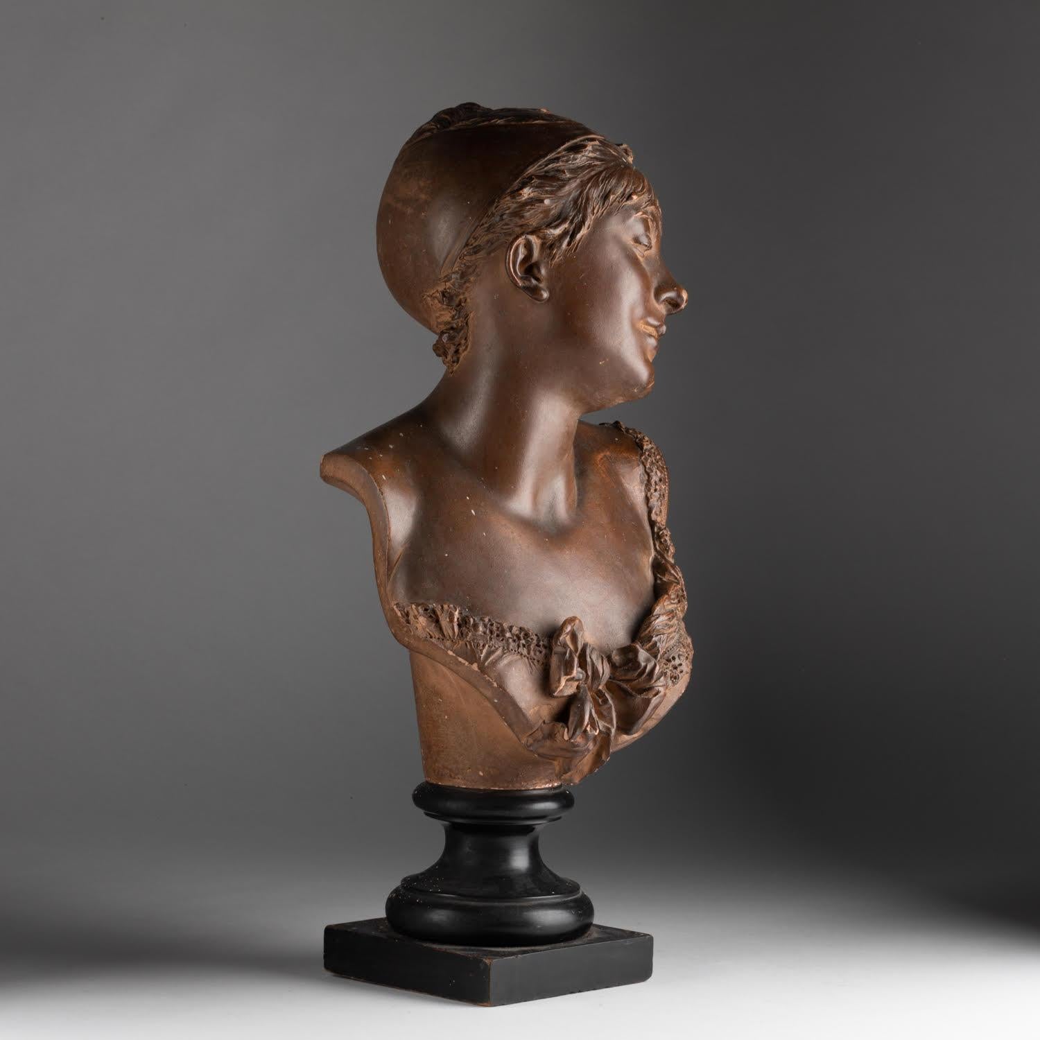 Scultura in terracotta di Carrier-Belleuse, XIX secolo, Napoleone III. in vendita 7