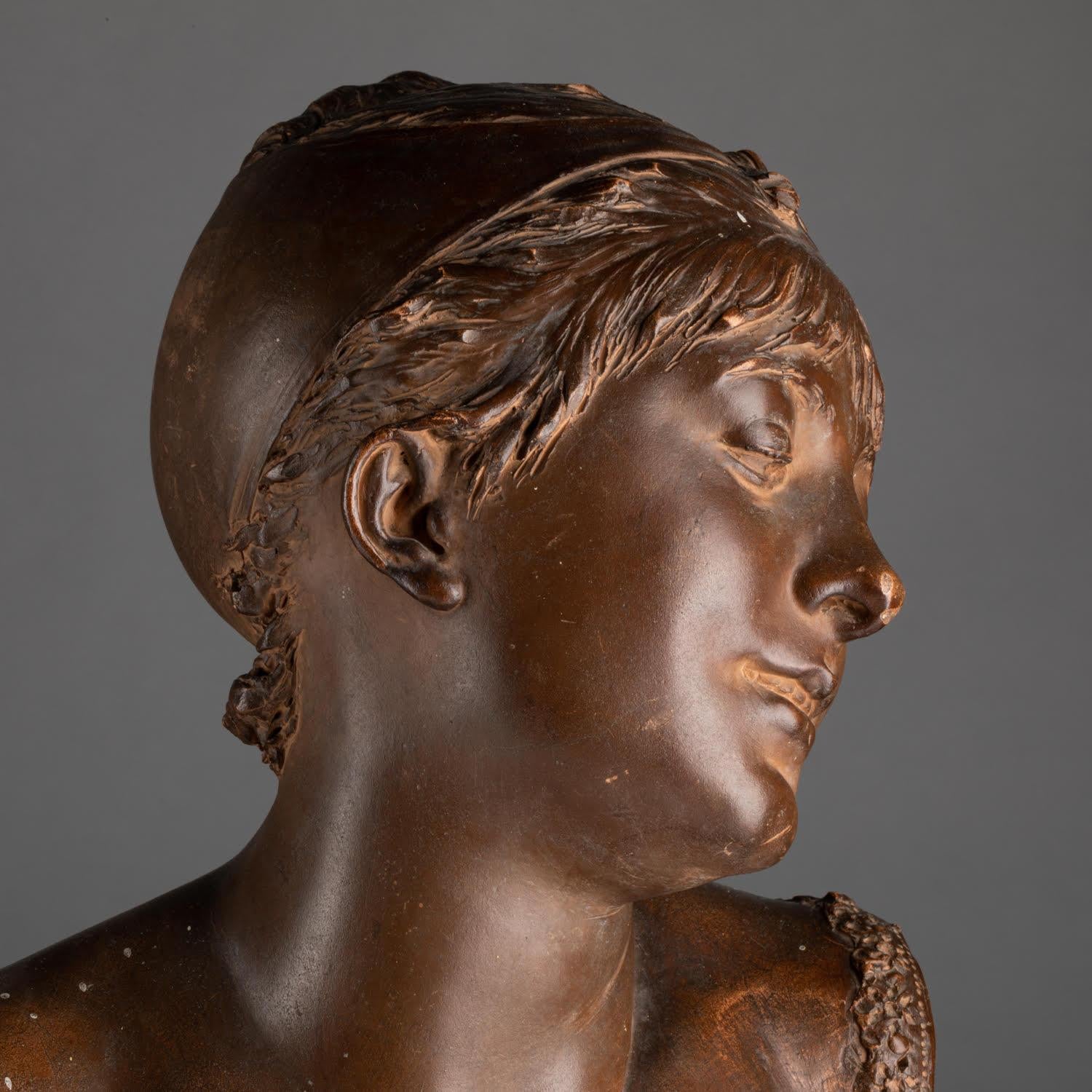 Scultura in terracotta di Carrier-Belleuse, XIX secolo, Napoleone III. in vendita 10