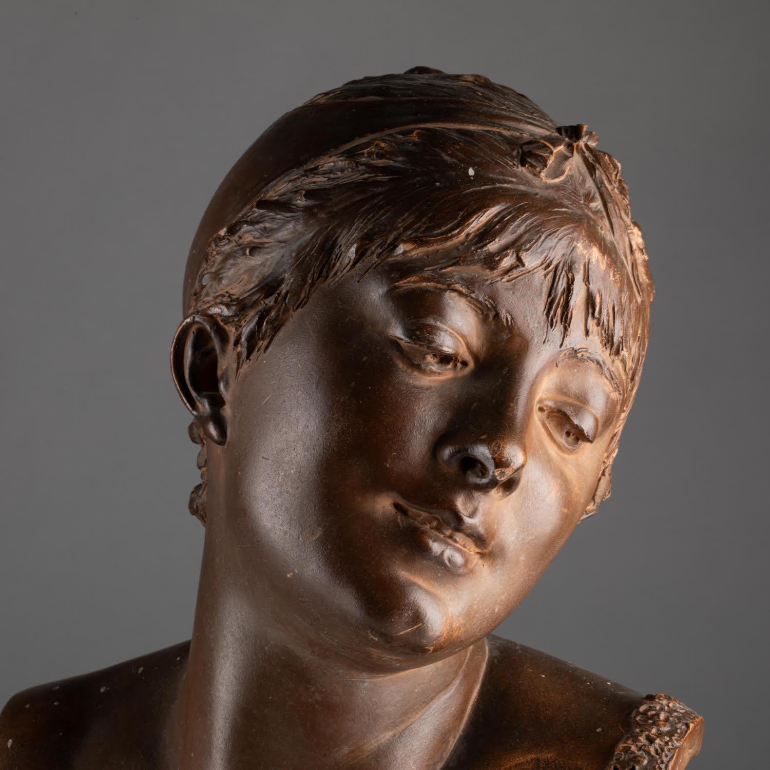 Scultura in terracotta di Carrier-Belleuse, XIX secolo, Napoleone III. in vendita 11