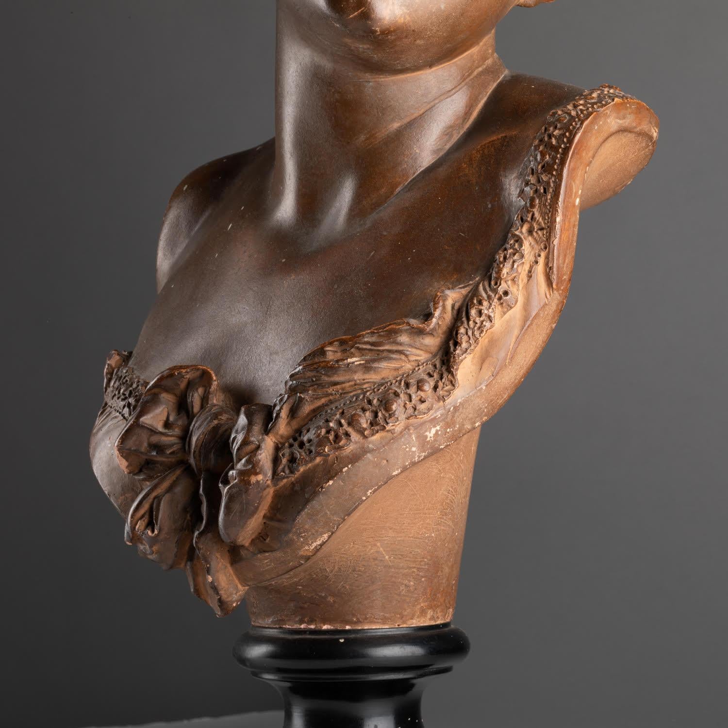 Terracotta Scultura in terracotta di Carrier-Belleuse, XIX secolo, Napoleone III. in vendita