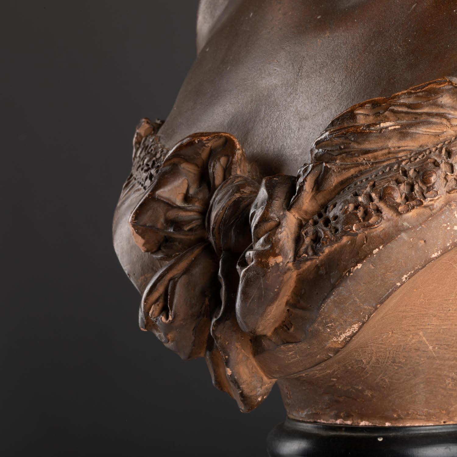 Scultura in terracotta di Carrier-Belleuse, XIX secolo, Napoleone III. in vendita 1