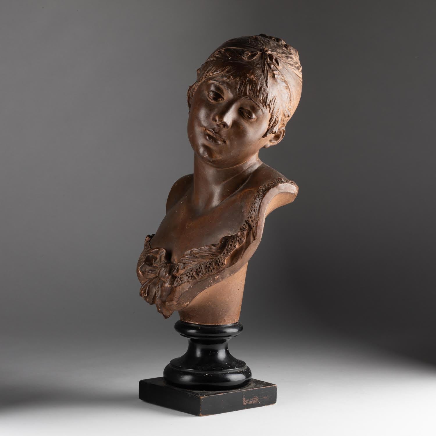 Scultura in terracotta di Carrier-Belleuse, XIX secolo, Napoleone III. in vendita 2
