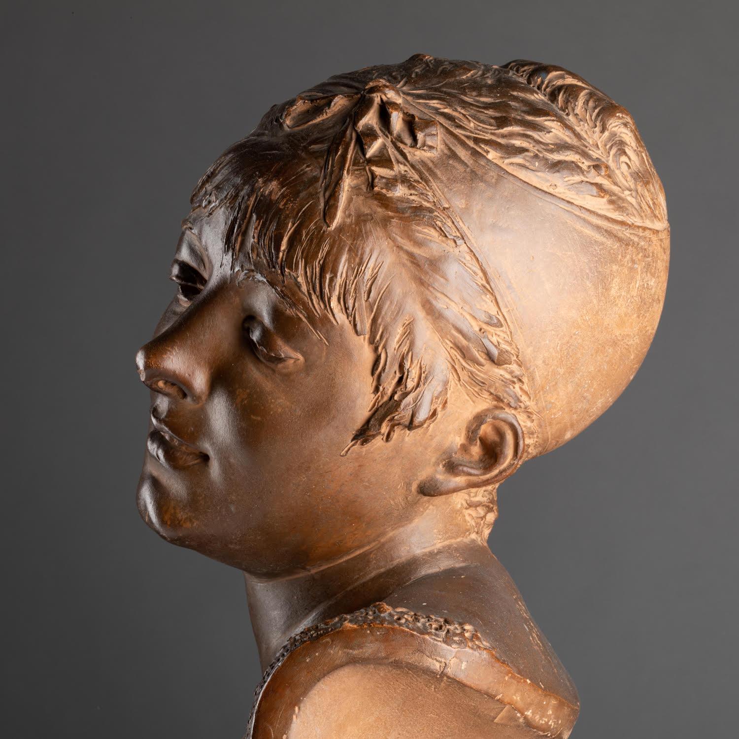 Scultura in terracotta di Carrier-Belleuse, XIX secolo, Napoleone III. in vendita 3