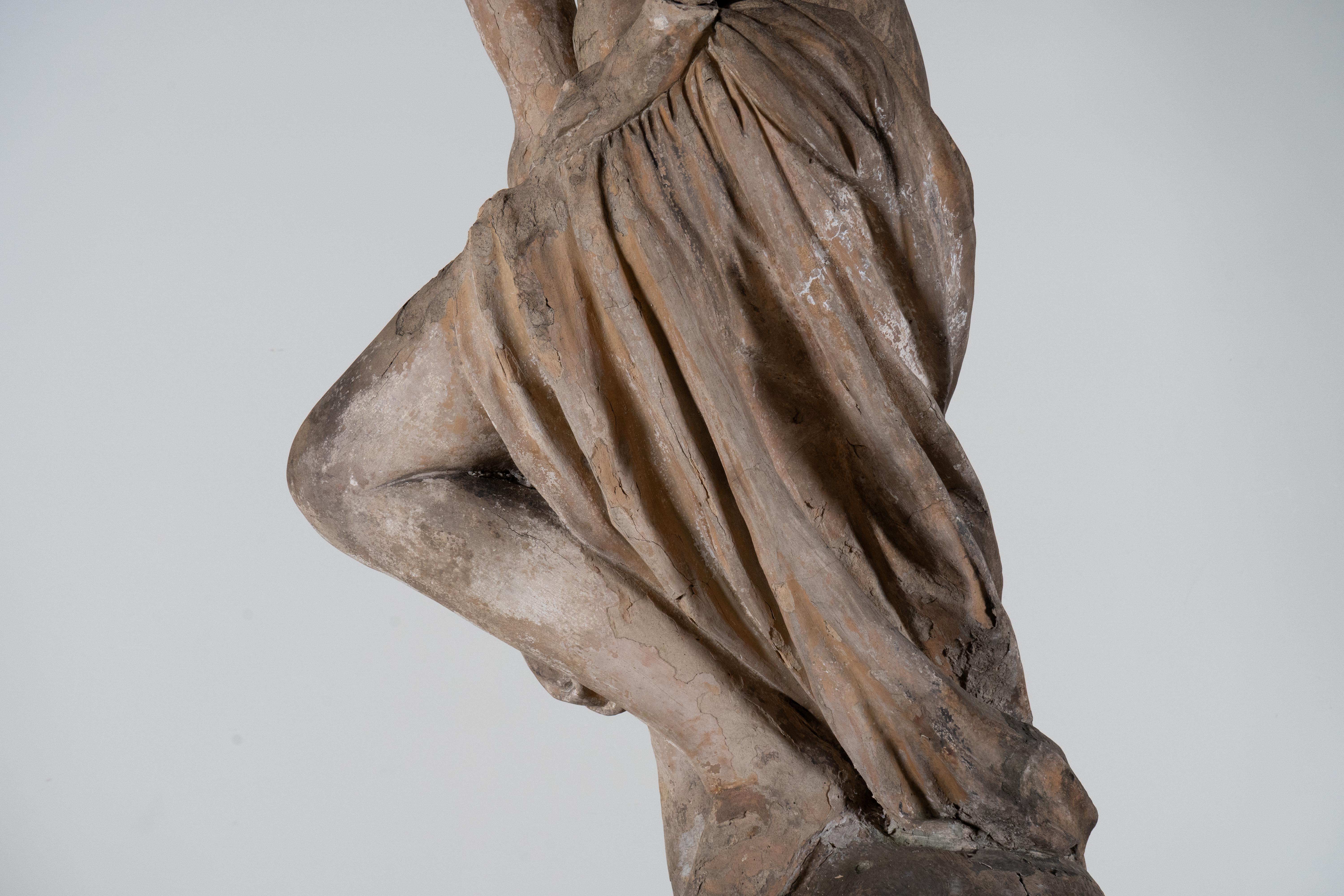 Terracotta Terra Cotta Sculpture of the Bathing Venus For Sale
